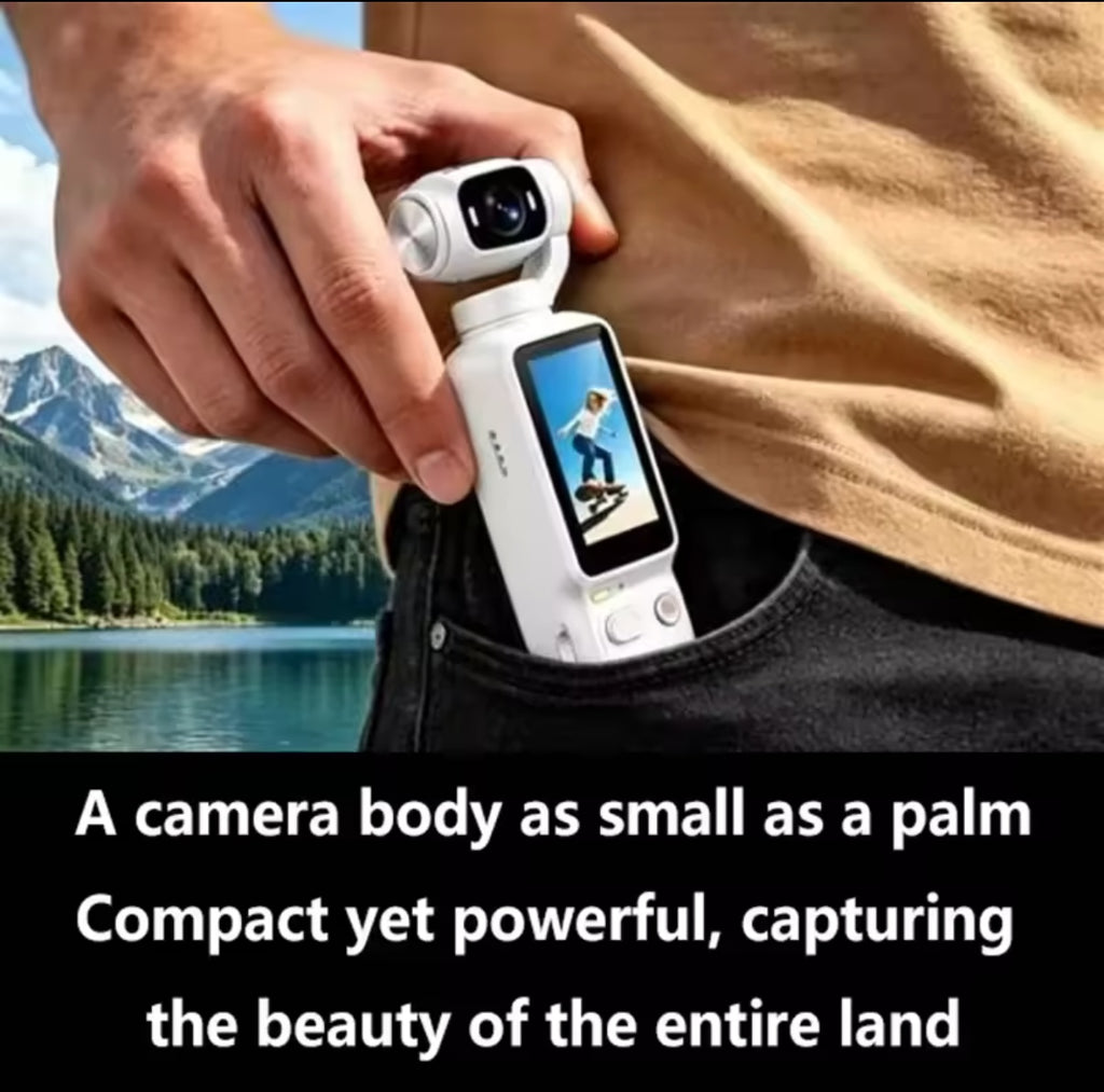 Mini Caméra d’Action 4K Rotative 180° – Stabilisateur Intelligent | Compacte & Portable