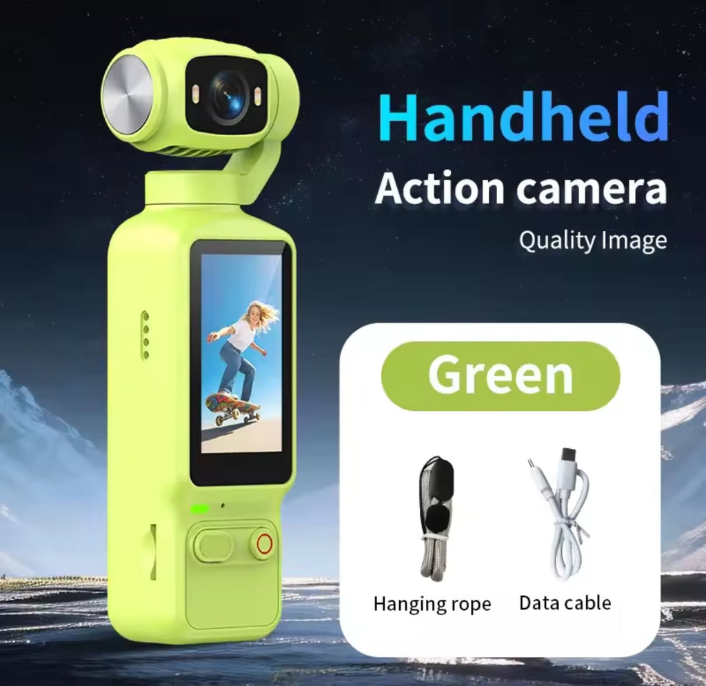 Mini Caméra d’Action 4K Rotative 180° – Stabilisateur Intelligent | Compacte & Portable