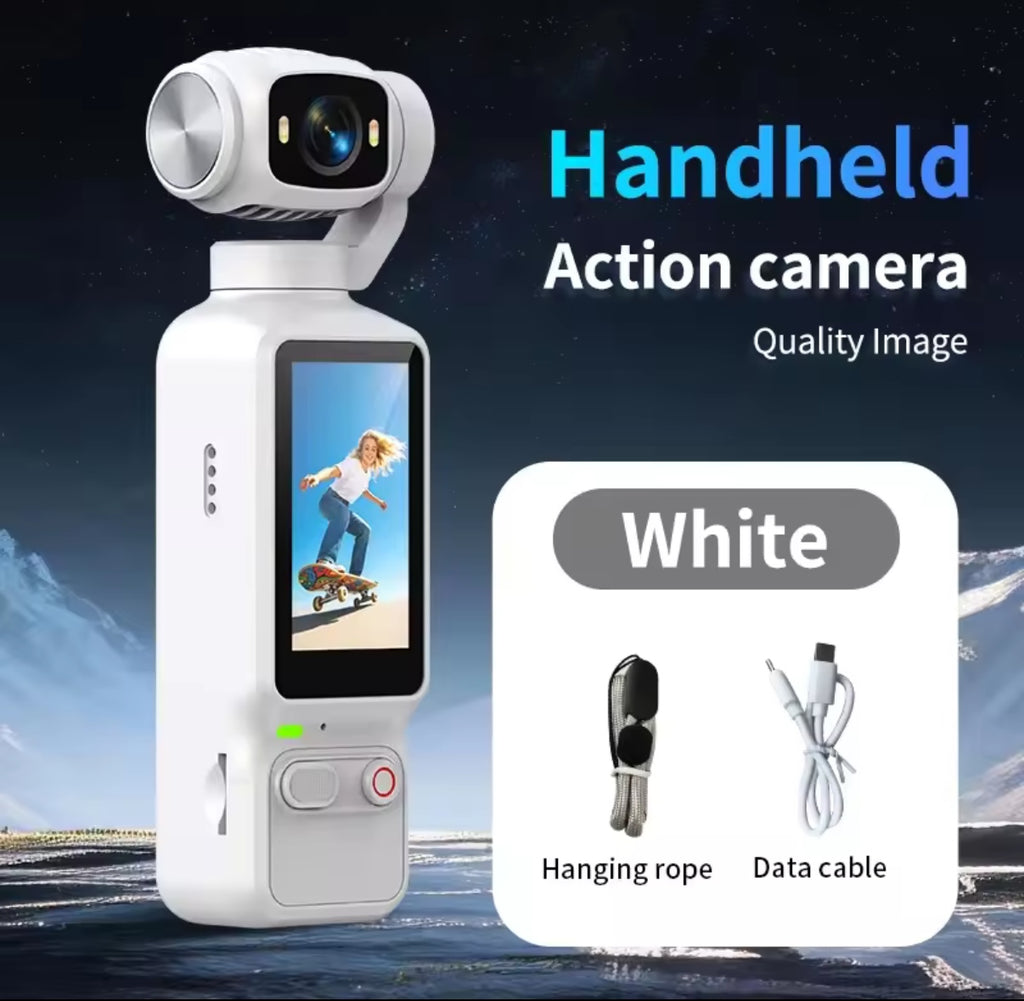 Mini Caméra d’Action 4K Rotative 180° – Stabilisateur Intelligent | Compacte & Portable
