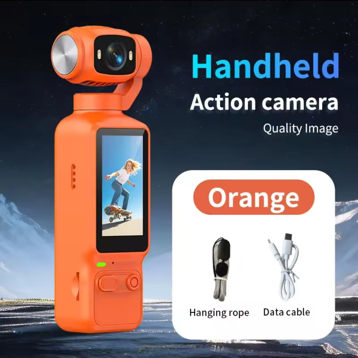 Mini Caméra d’Action 4K Rotative 180° – Stabilisateur Intelligent | Compacte & Portable