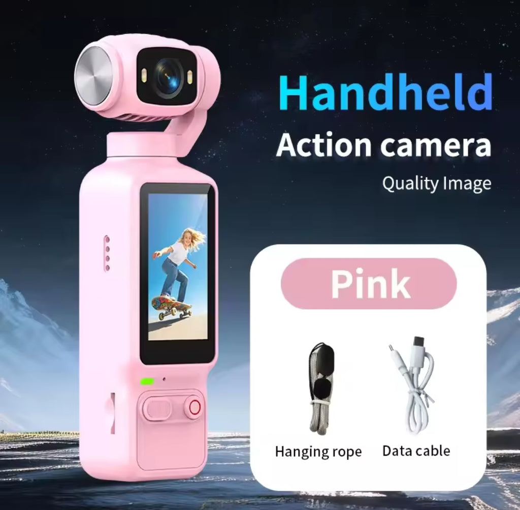 Mini Caméra d’Action 4K Rotative 180° – Stabilisateur Intelligent | Compacte & Portable